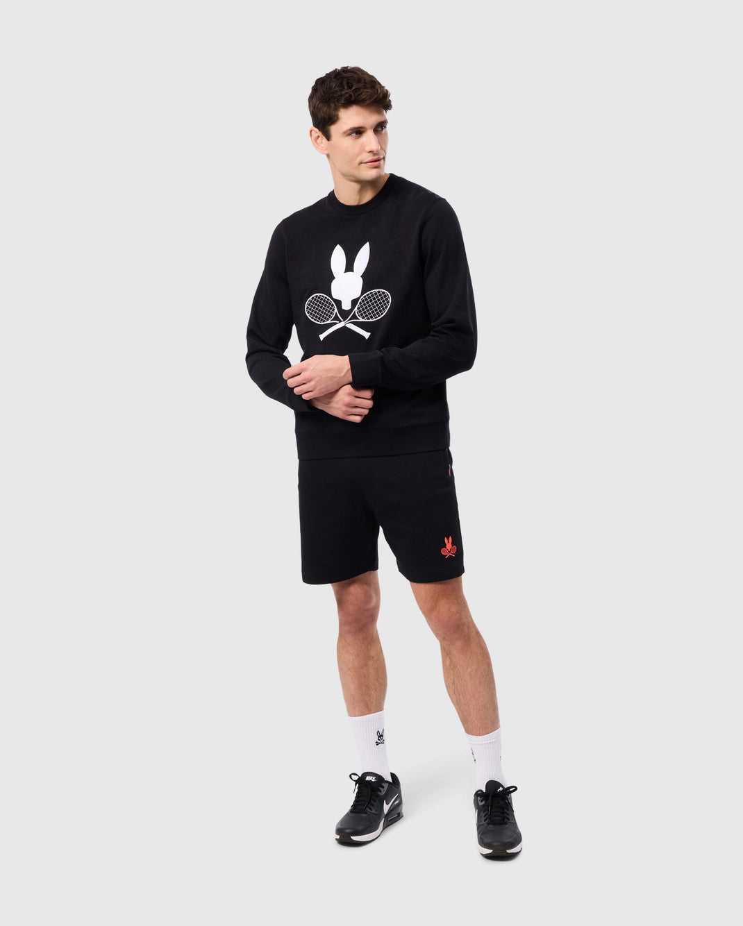 Sweats Psycho Bunny Courtside Sweatshirt Noir Homme | ZET-86684067